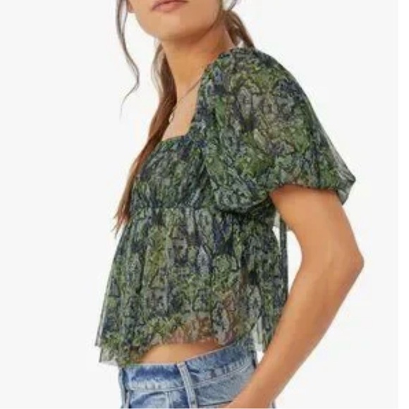 Free People Penelope Mesh cropped Top Size XL - Picture 4 of 6